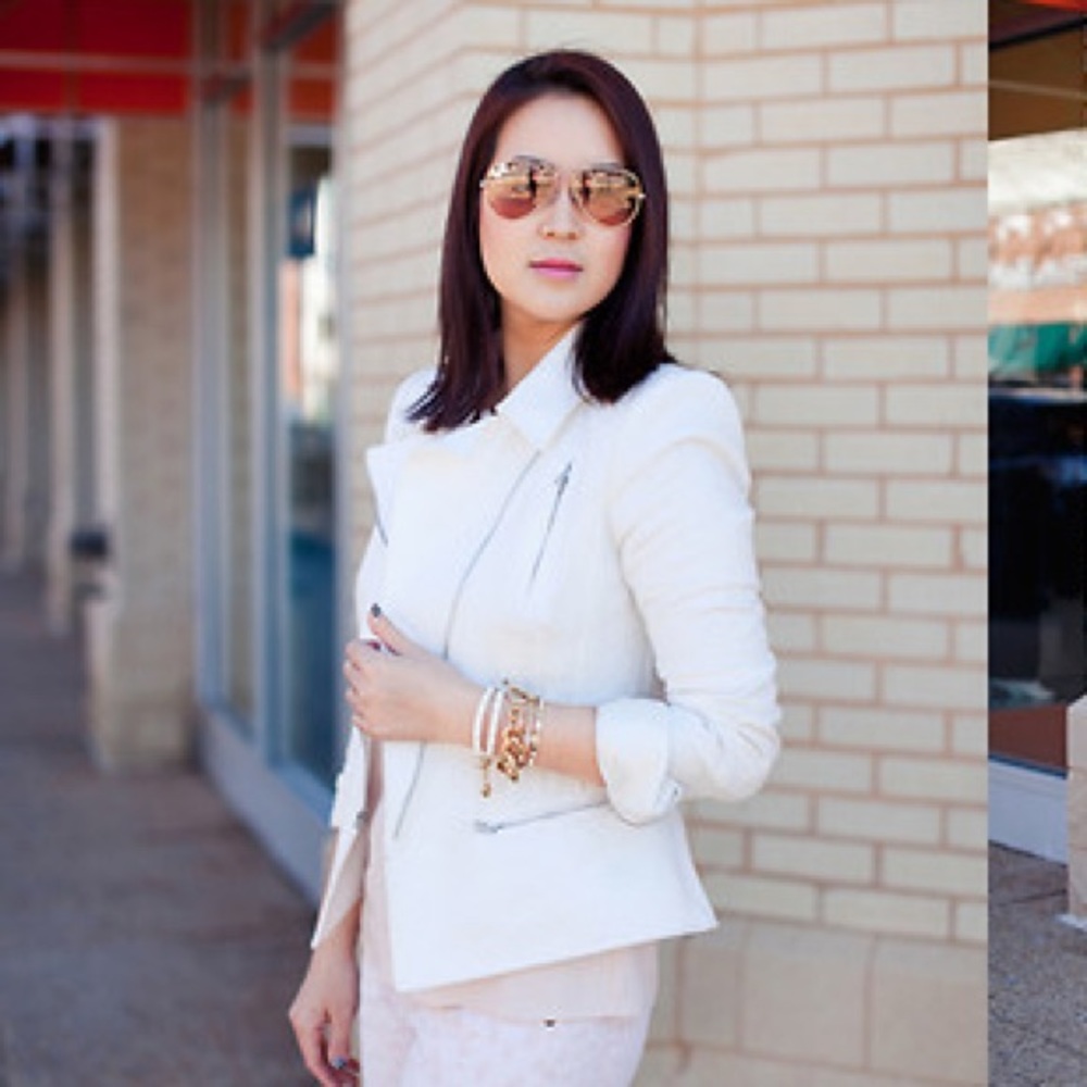 BCBGMAXAZRIA White Moto Jacket